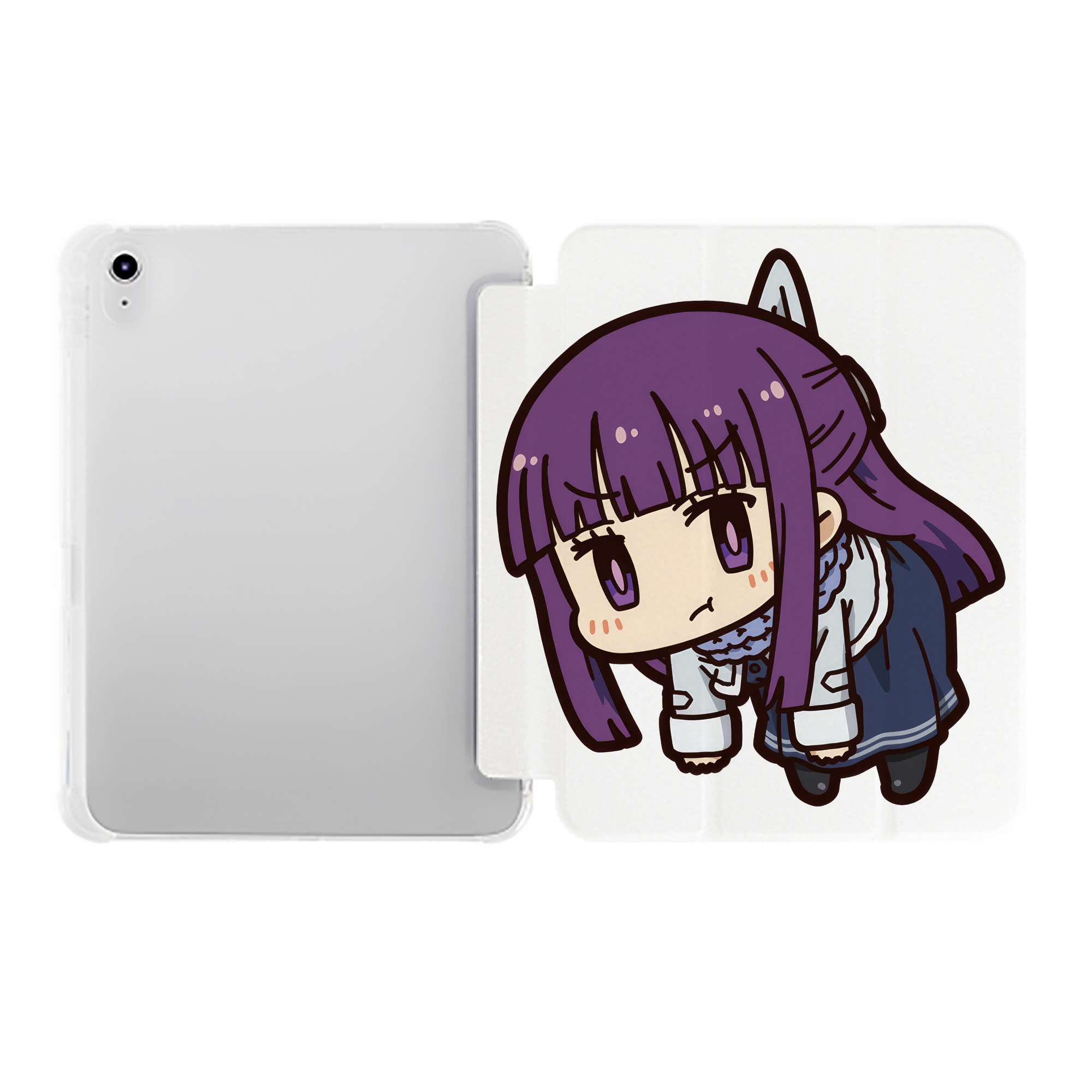 （画像用） 葬送のフリーレン Frieren IPad ケース ペン収納付き 三つ折りスタンド PUレザー×シリコン 対応機種9.5/10.5/10.9インチ